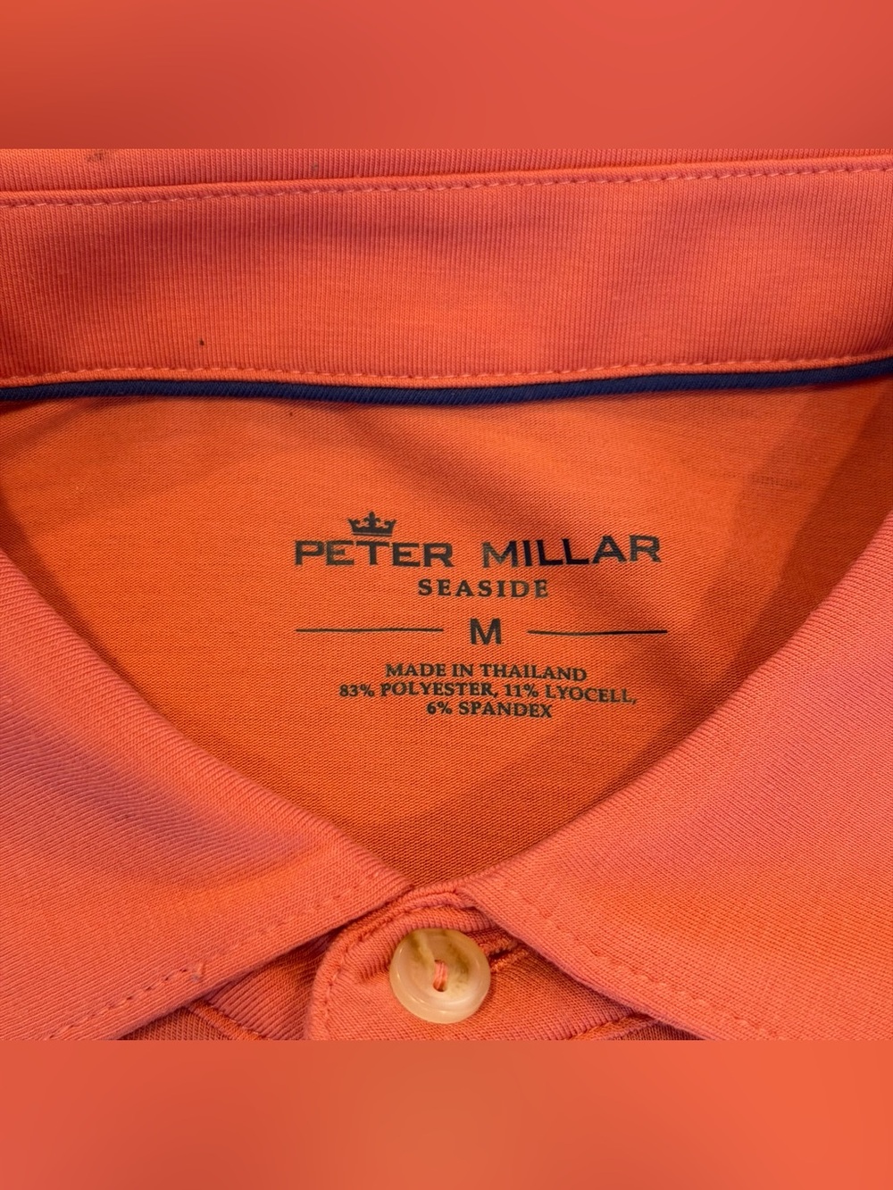 Peter Millar Polo Shirt Men's Medium Pink Seaside Wash Cotton Short Sleeve - Picture 3 of 6
